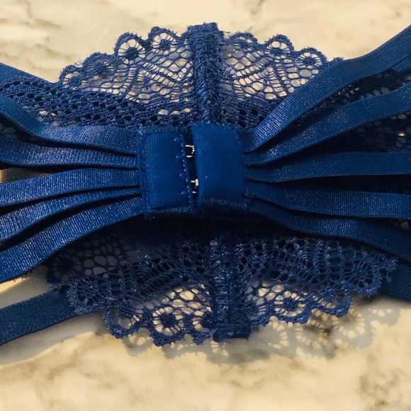 NWOT - Aisling Reine - Natasha in Sapphire - luxury lace waist cincher w/ garter - Picture 11 of 13